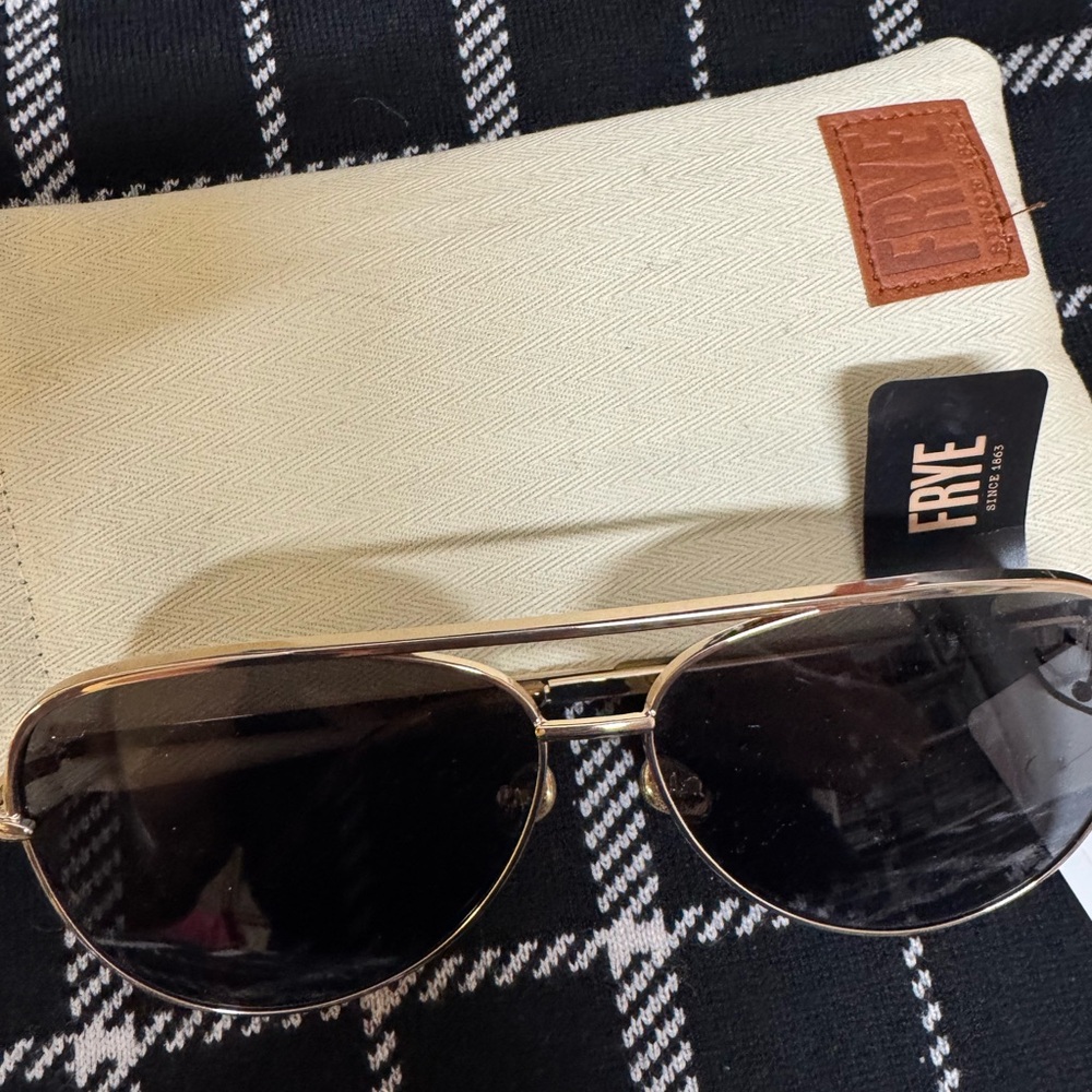 Frye Gold Aviator Sunglasses